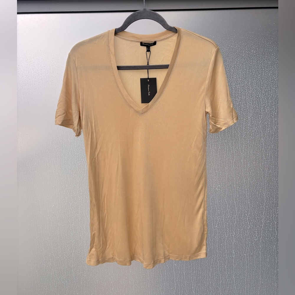 🆕 Massimo Dutti | Slinky Deep V Tee
